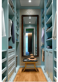 Параллельная гардеробная комната с большим зеркалом Белово